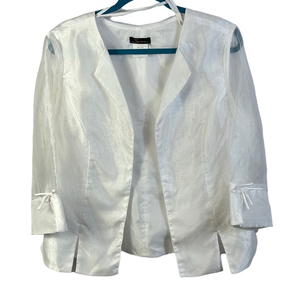 Serene Satin like open Blazer Sheet Sleeve like new size 16